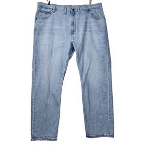 Wrangler 44x30 Blue Regular Fit Stretch Med Wash Fade Work Play Jeans 1096FXVBI